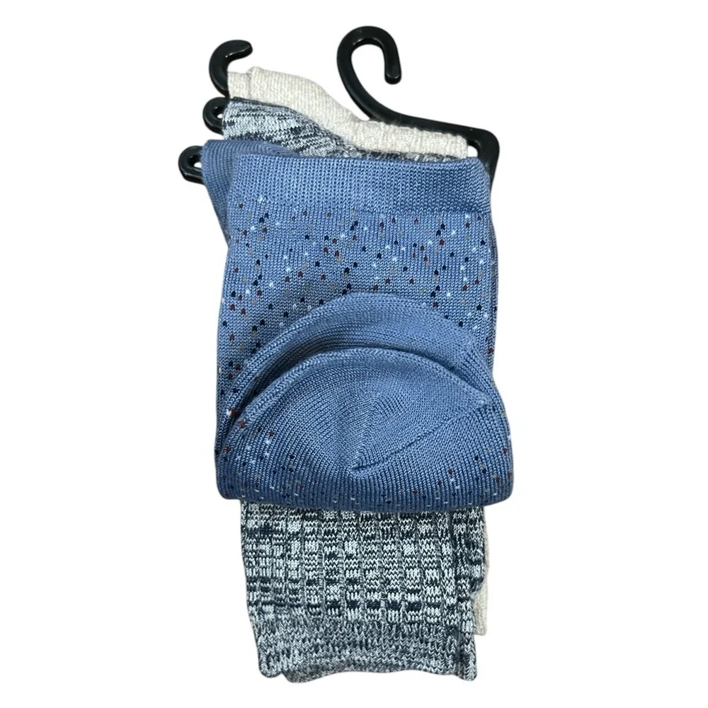 Cuddl Duds Leg Layering Crew Socks 3 Pack - Country Blue Plushfill 360